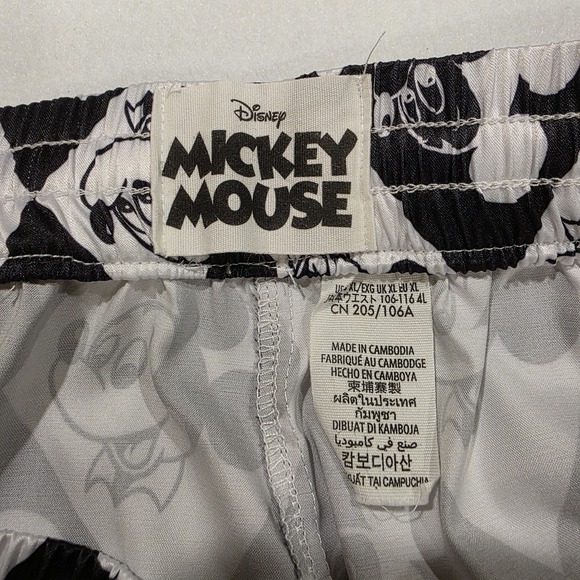 Disney Parks Mickey Mouse Black White XL Satin Style Pajama Lounge Pants Womens - Picture 6 of 10